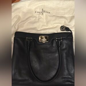 Cole Haan black leather tote-